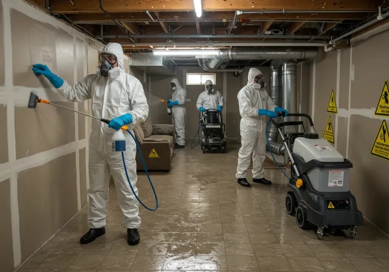 Basement Moisture Removal and Structural Drying process in City of Richmond, VA